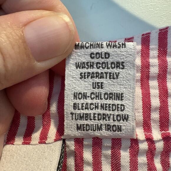 The Vermont Country Store Dress Womens Medium Pink White Seersucker Button Front - Picture 10 of 11